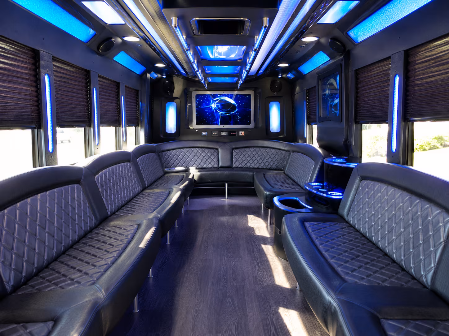 oklahoma city 28 passenger party bus inside
